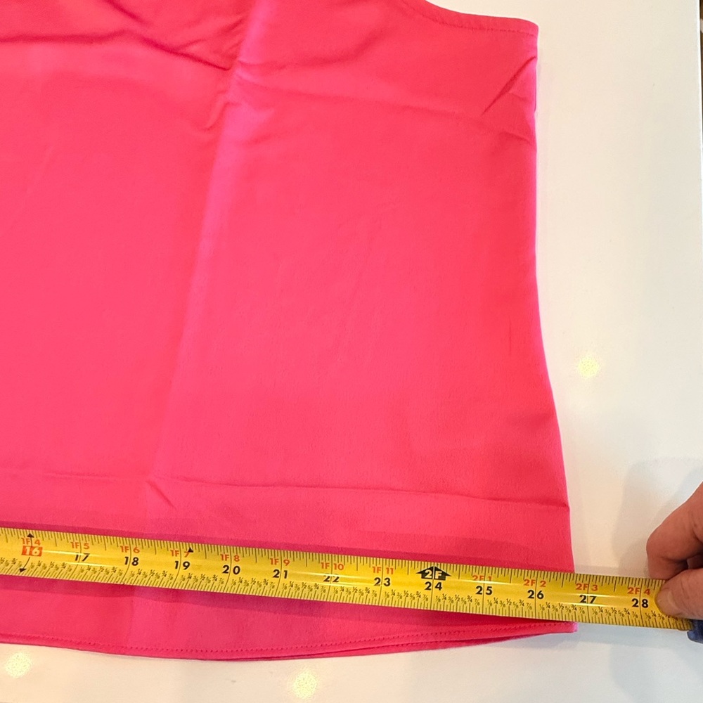 J. Crew Sleeveless Bow-Neck Silk Shell — Fuchsia Pink - Picture 7 of 9